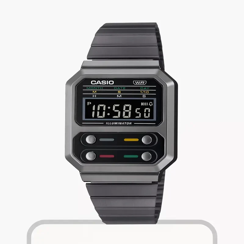 Casio Vintage Dark Grey Digital Dial Watch- A100WEGG-1A